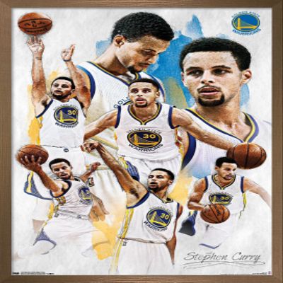 Trends International NBA Golden State Warriors - Stephen Curry 16 Wall Poster, 22.375" x 34", Bronze Framed Version