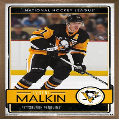 Trends International NHL Pittsburgh Penguins - Evgeni Malkin 16 Wall Poster, 22.375" x 34", Bronze Framed Version