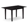 East West Furniture NONI3-BLK-C 3 Piece Modern Dining Table Set Contains a Rectangle Wooden Table with Butterfly Leaf and 2 Linen Fabric Upholstered Chairs, 32x54 Inch, Black view 3