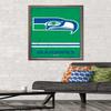 NFL Seattle Seahawks - Retro Logo 15 Wall Poster, 34L" x 22.4W", Bronze Framed Version view 2