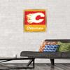 Trends International NHL Calgary Flames - Retro Logo 13 Wall Poster, 14.725" x 22.375", Gold Framed Version view 2