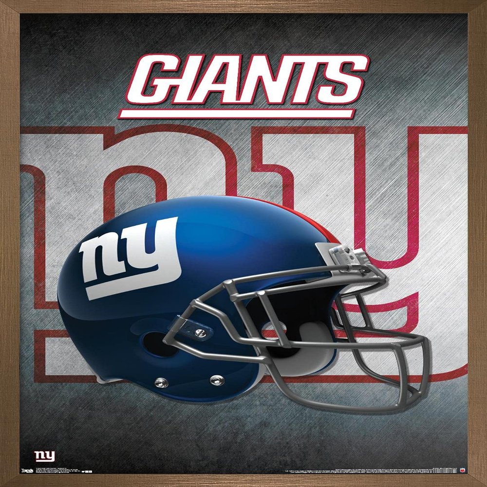 Trends International NFL New York Giants - Helmet 16 Wall Poster, 22.375" x 34", Bronze Framed Version