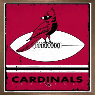 Trends International NFL Arizona Cardinals - Retro Logo 15 Wall Poster, 22.4L x 14.7W, Bronze Framed Version