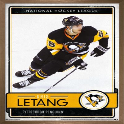 Trends International NHL Pittsburgh Penguins - Kris Letang 16 Wall Poster, 14.725" x 22.375", Bronze Framed Version