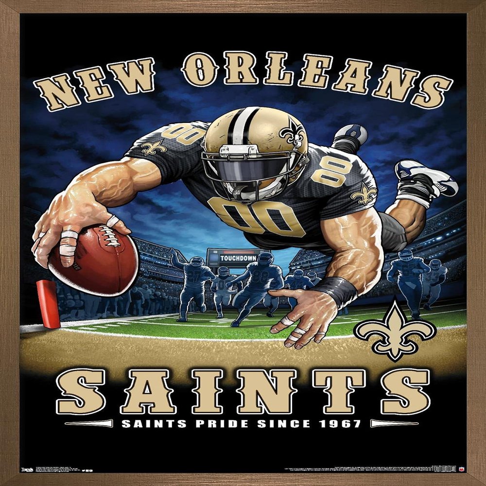 Trends International NFL New Orleans Saints - End Zone 17 Wall Poster, 22.375" x 34", Bronze Framed Version