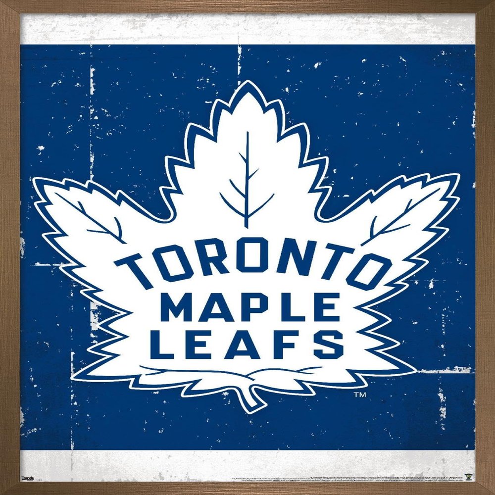 Trends International NHL Toronto Maple Leafs - Retro Logo 16 Wall Poster, 14.725" x 22.375", Bronze Framed Version