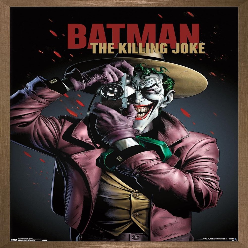 Trends International DC Comics Movie - The Killing Joke - Key Art Wall Poster, 14.725" x 22.375", Bronze Framed Version
