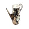 Alma Artte Hand Crafted Table Clock Made from Iron Watering Can, Camo White view 2