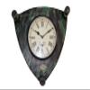Alma Artte Wooden Wall Clock Made from Stool, Green view 1
