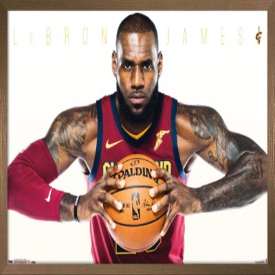 NBA Cleveland Cavaliers - Lebron James 17 Wall Poster, 22.4L" x 14.7W", Bronze Framed Version