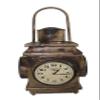 Alma Artte 4-Sided Floor Clock Made from Old Iron Lantern, Mud Brown view 1