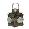 Alma Artte 4-Sided Floor Clock Made from Old Iron Lantern, Mud Brown view 2