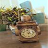 Alma Artte 4-Sided Floor Clock Made from Old Iron Lantern, Mud Brown view 3