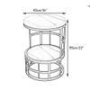 Coffee Table End Table, Side Table with Storage Shelf, Narrow Nightstand for Small Spaces, Stable and Sturdy Construction 2-Tier Slate Top 16x16x22 in view 3