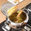 Stainless Steel Deep Fryer Pot Tempura Fryer Pan, Temperature Control Mini Frying Chicken Pot with Lid & Removable Oil Filter Rack for Kitchen Cooking Frying Oil view 1