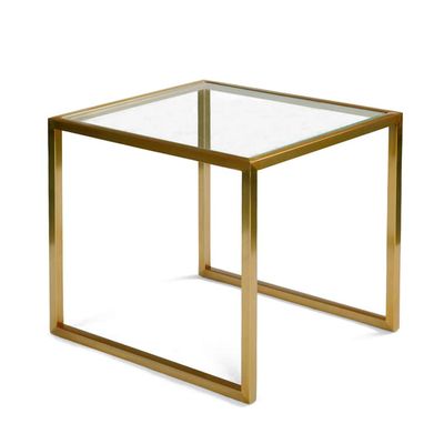 XWZJY Leisure Storage Table Bedside Table Clear Glass Top Coffee Table for Living Room Bedroom Home Decor,50x45x45cm