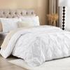 ARlinen King Size Pinch Pleated Duvet Cover Set, Egyptian Cotton, 3 Piece Bedding Set with Zipper Closure, Includes 1 White Cover (104x92 inches) and 2 Pillow Cases (20x40 inches) view 2