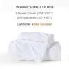 ARlinen King Size Pinch Pleated Duvet Cover Set, Egyptian Cotton, 3 Piece Bedding Set with Zipper Closure, Includes 1 White Cover (104x92 inches) and 2 Pillow Cases (20x40 inches) view 3