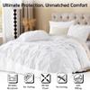 ARlinen King Size Pinch Pleated Duvet Cover Set, Egyptian Cotton, 3 Piece Bedding Set with Zipper Closure, Includes 1 White Cover (104x92 inches) and 2 Pillow Cases (20x40 inches) view 4