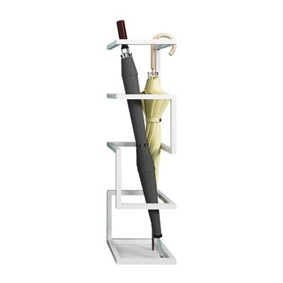 Umbrella Racks Hua Metal Umbrella Stand, Geometric Creative Umbrella Storage Bucket, Home Entrance Hotel Lobby Decorative Umbrella Storage Rack, 15x15x49cm, 3 Colors (Color : White)