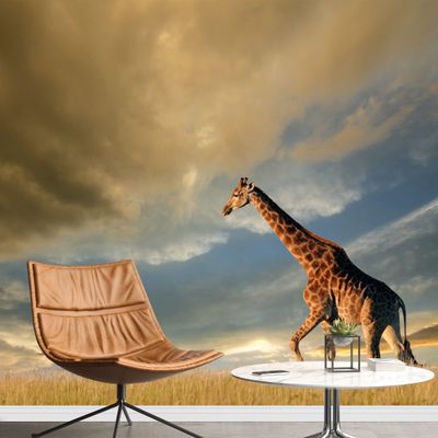 SIGNWIN Wall Mural Giraffe Removable Self-Adhesive Wallpaper Wall Decoration for Bedroom Living Room - 66x96 inches