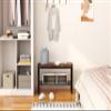 HOMEFORT Shoe Bench, Modern Industrial Shoe Storage Bench, Entryway Bench with Mesh Shelf and Sturdy Metal Frame, Metal Shoe Rack Bench for Hallway, Mudroom, Living Room, Rustic Brown view 2