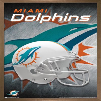 Trends International NFL Miami Dolphins - Helmet 18 Wall Poster, 22.375" x 34", Bronze Framed Version