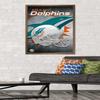 Trends International NFL Miami Dolphins - Helmet 18 Wall Poster, 22.375" x 34", Bronze Framed Version view 2