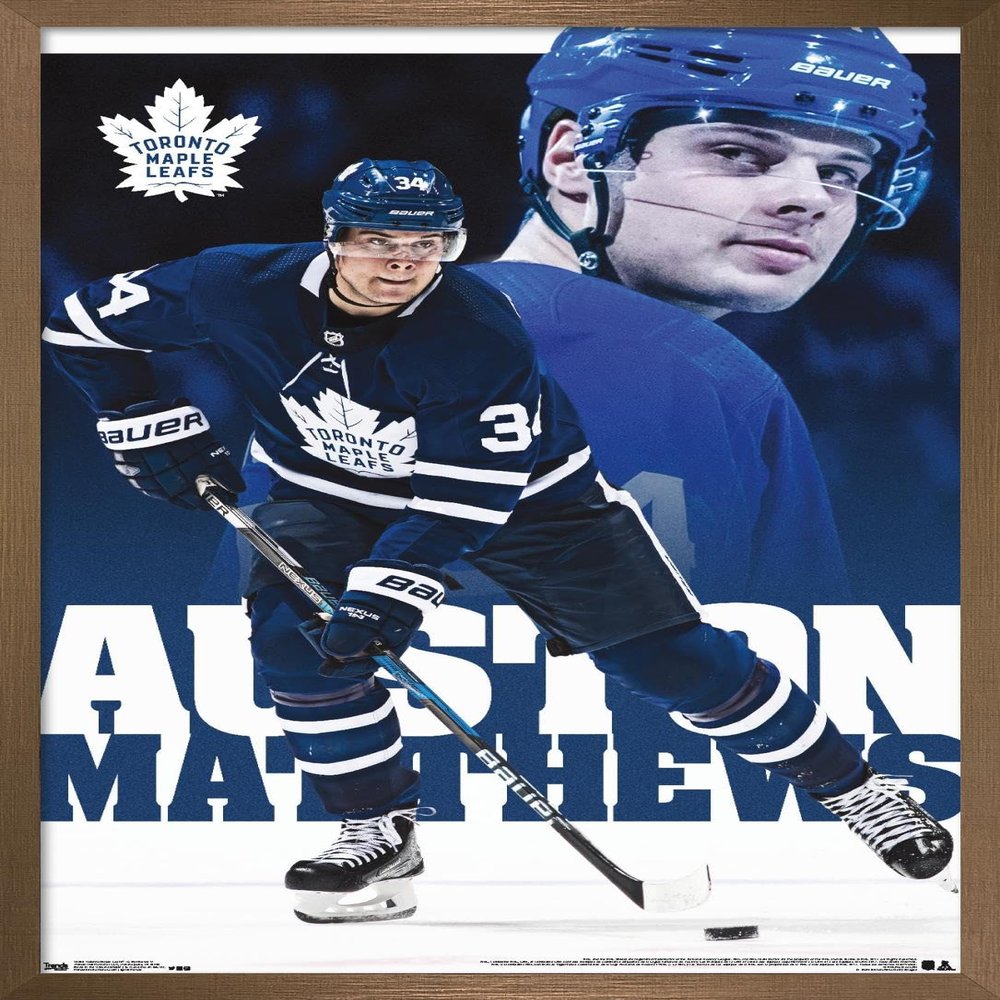 Trends International NHL Toronto Maple Leafs - Auston Matthews 17 Wall Poster, 34L x 22.4W, Bronze Framed Version