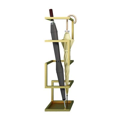 Umbrella Racks Hua Metal Umbrella Stand, Geometric Creative Umbrella Storage Bucket, Home Entrance Hotel Lobby Decorative Umbrella Storage Rack, 15x15x49cm, 3 Colors (Color : Gold)