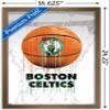 Trends International NBA Boston Celtics - Drip Ball 20 Wall Poster, 14.725" x 22.375", Bronze Framed Version view 3