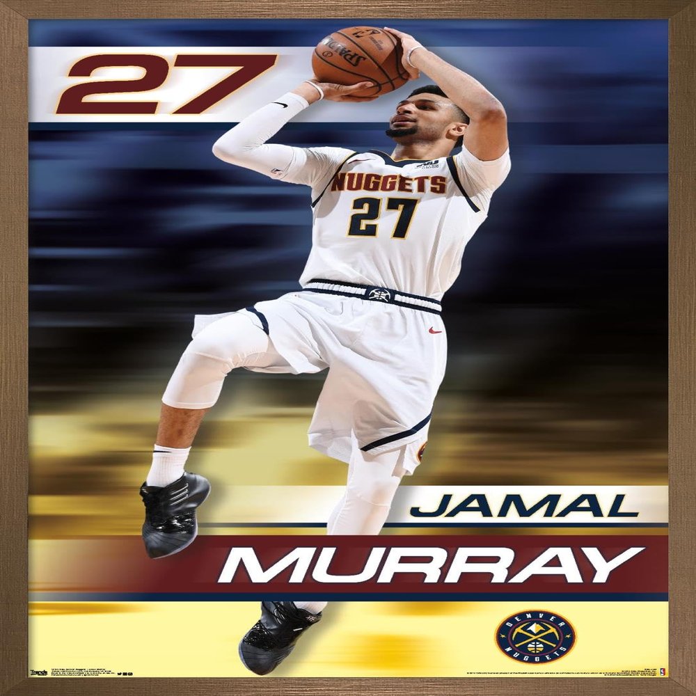 Trends International NBA Denver Nuggets - Jamal Murray 19 Wall Poster, 22.375" x 34", Bronze Framed Version