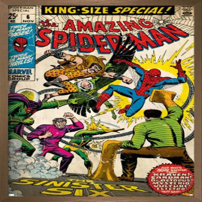 Trends International Marvel Comics - Spider-Man - Amazing Spider-Man #6 Wall Poster, 14.725" x 22.375", Bronze Framed Version