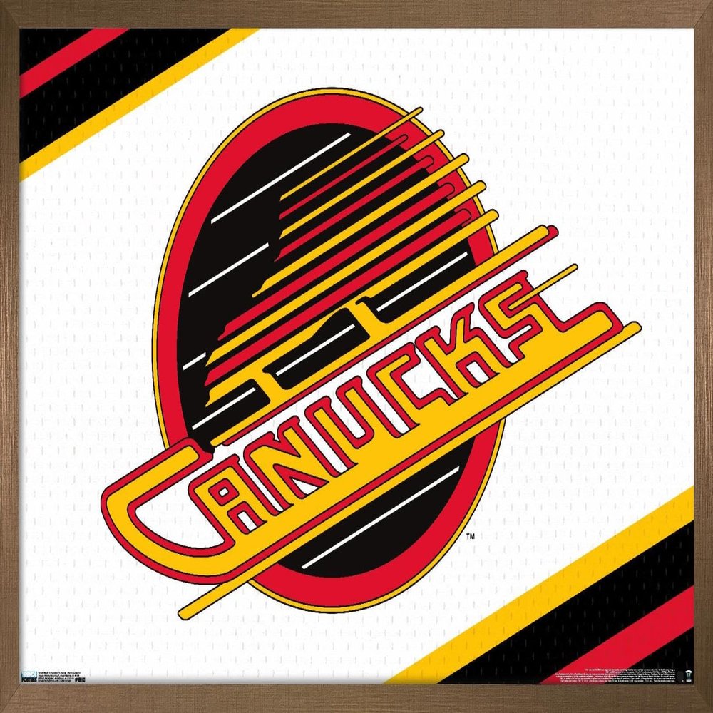 Trends International NHL Vancouver Canucks - Retro Logo 19 Wall Poster, 14.725" x 22.375", Bronze Framed Version