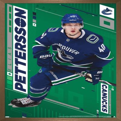 Trends International NHL Vancouver Canucks - Elias Pettersson 19 Wall Poster, 22.375" x 34", Bronze Framed Version