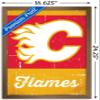 Trends International NHL Calgary Flames - Retro Logo 13 Wall Poster, 14.725" x 22.375", Bronze Framed Version view 3