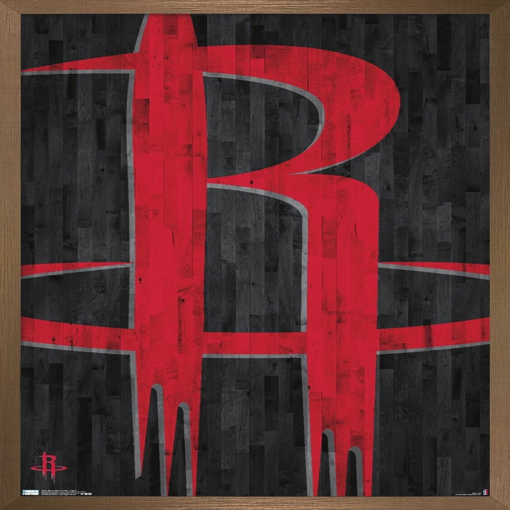 Trends International NBA Houston Rockets - Logo 19 Wall Poster, 14.725" x 22.375", Bronze Framed Version