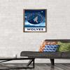 Trends International NBA Minnesota Timberwolves - Logo 18 Wall Poster, 14.725" x 22.375", Bronze Framed Version view 2