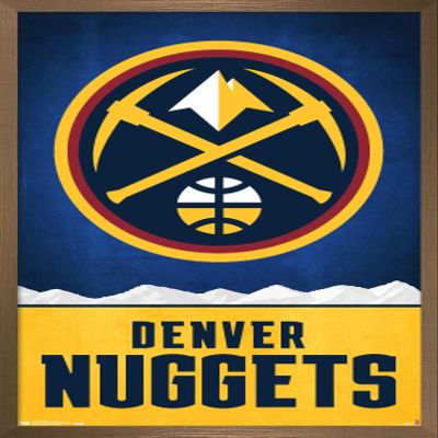 Trends International NBA Denver Nuggets - Logo 18 Wall Poster, 14.725" x 22.375", Bronze Framed Version