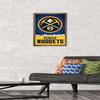 Trends International NBA Denver Nuggets - Logo 18 Wall Poster, 14.725" x 22.375", Bronze Framed Version view 2