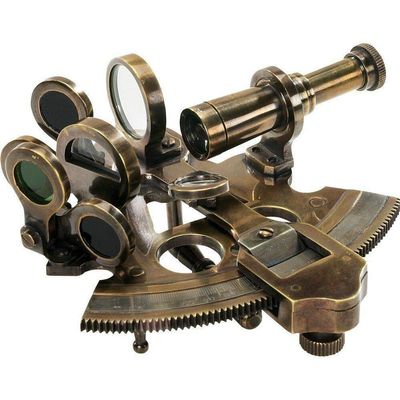 Antique Gift Hub Collectible Marine Nautical Bronze Sextant Brass Maritime Sextant