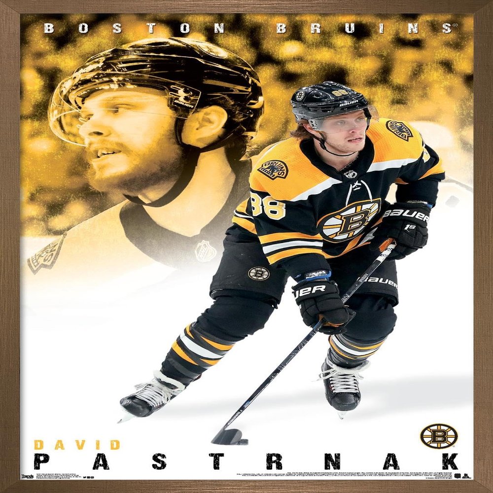 Trends International NHL Boston Bruins - David Pastrnk 19 Wall Poster, 22.375" x 34", Bronze Framed Version