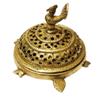 1.25 Kilograms Handmade athizay Brass Dhoop Stand Peacock at top Tortoise as Base Holed Cap Puja Article for Navratri Diwali view 1