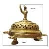 1.25 Kilograms Handmade athizay Brass Dhoop Stand Peacock at top Tortoise as Base Holed Cap Puja Article for Navratri Diwali view 2