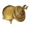 1.25 Kilograms Handmade athizay Brass Dhoop Stand Peacock at top Tortoise as Base Holed Cap Puja Article for Navratri Diwali view 3