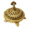 1.25 Kilograms Handmade athizay Brass Dhoop Stand Peacock at top Tortoise as Base Holed Cap Puja Article for Navratri Diwali view 4