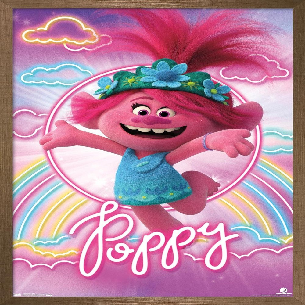 Trends International DreamWorks Trolls 2 - Poppy Wall Poster, 14.725" x 22.375", Bronze Framed Version