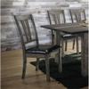 BOWERY HILL Transitional Faux Leather Dining Chairs, 40 in Fan Back Upholstered Seats, Rubberwood in Gray Oak Finish, Set of 2, Comfortable Kitchen or Dining Room Seating view 2