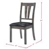 BOWERY HILL Transitional Faux Leather Dining Chairs, 40 in Fan Back Upholstered Seats, Rubberwood in Gray Oak Finish, Set of 2, Comfortable Kitchen or Dining Room Seating view 3