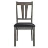 BOWERY HILL Transitional Faux Leather Dining Chairs, 40 in Fan Back Upholstered Seats, Rubberwood in Gray Oak Finish, Set of 2, Comfortable Kitchen or Dining Room Seating view 4